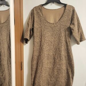 Manners London XL Chama Reversible Pencil Dress Leopard Print